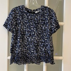 New Silk floral short sleeve top